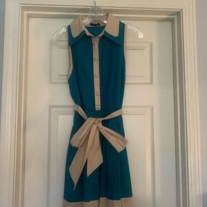 Teal Fit and Flare Dress
